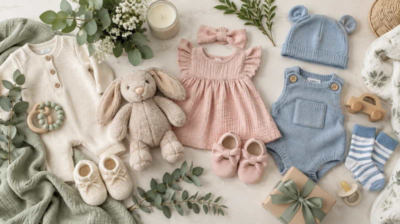A collage-style guide to baby shower themes and styles