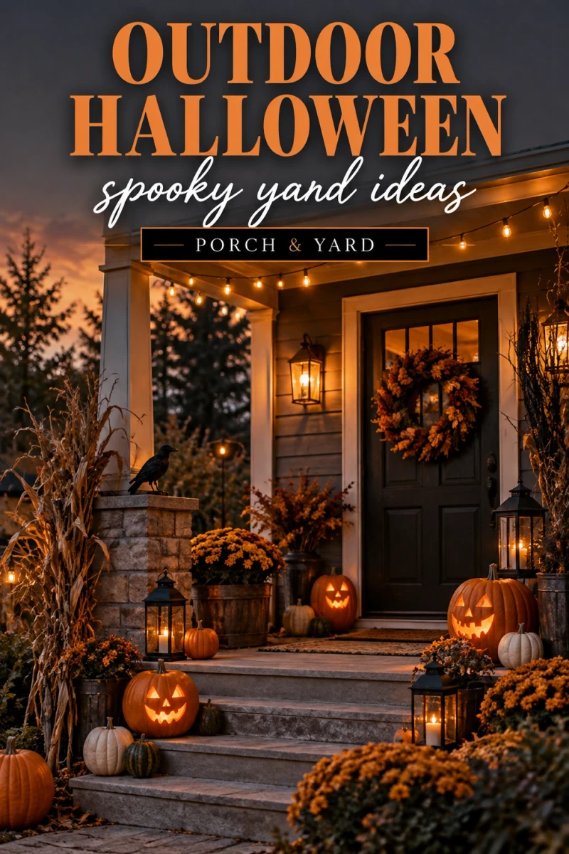 Pin these outdoor Halloween decorations for later