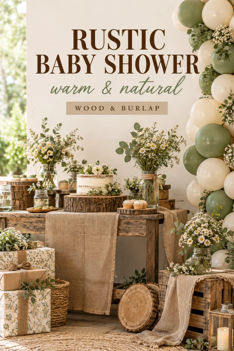 Pin these rustic baby shower ideas for later