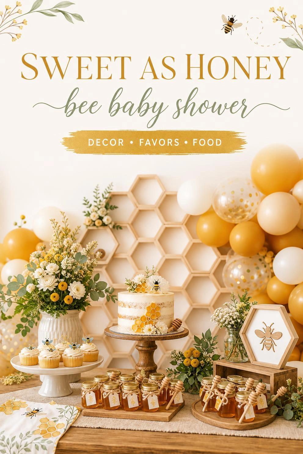 Pin these honey bee baby shower ideas for later